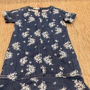 Crewcuts Girls Denim Dress with Floral Print Size 8